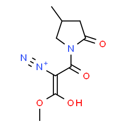 ChemSpider 2D Image | (1Z)-1-Hydroxy-1-methoxy-3-(4-methyl-2-oxo-1-pyrrolidinyl)-3-oxo-1-propene-2-diazonium | C9H12N3O4