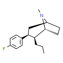 ChemSpider 2D Image | (1R,2S,3S,5S)-3-(4-Fluorophenyl)-8-methyl-2-propyl-8-azabicyclo[3.2.1]octane | C17H24FN
