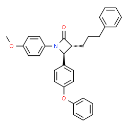 ChemSpider 2D Image | (3R,4S)-1-(4-Methoxyphenyl)-4-(4-phenoxyphenyl)-3-(3-phenylpropyl)-2-azetidinone | C31H29NO3