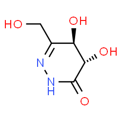 ChemSpider 2D Image | (4S,5R)-4,5-Dihydroxy-6-(hydroxymethyl)-4,5-dihydro-3(2H)-pyridazinone | C5H8N2O4