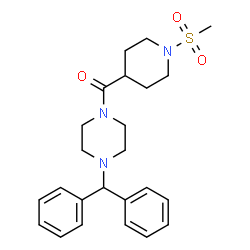 ChemSpider 2D Image | [4-(Diphenylmethyl)-1-piperazinyl][1-(methylsulfonyl)-4-piperidinyl]methanone | C24H31N3O3S