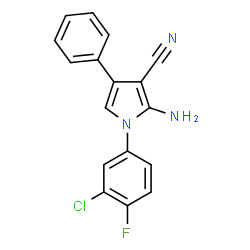 ChemSpider 2D Image | 2-Amino-1-(3-chloro-4-fluorophenyl)-4-phenyl-1H-pyrrole-3-carbonitrile | C17H11ClFN3