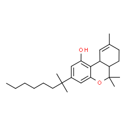 ChemSpider 2D Image | 6,6,9-Trimethyl-3-(2-methyl-2-octanyl)-6a,7,8,10a-tetrahydro-6H-benzo[c]chromen-1-ol | C25H38O2