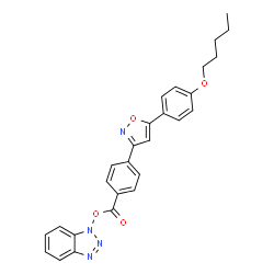 ChemSpider 2D Image | 1-[(4-{5-[4-(Pentyloxy)phenyl]-1,2-oxazol-3-yl}benzoyl)oxy]-1H-benzotriazole | C27H24N4O4