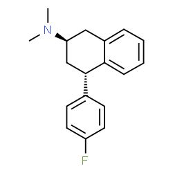 ChemSpider 2D Image | (2R,4S)-4-(4-Fluorophenyl)-N,N-dimethyl-1,2,3,4-tetrahydro-2-naphthalenamine | C18H20FN