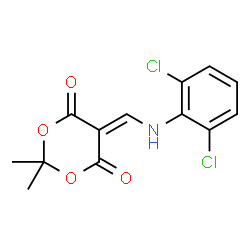 ChemSpider 2D Image | 5-{[(2,6-Dichlorophenyl)amino]methylene}-2,2-dimethyl-1,3-dioxane-4,6-dione | C13H11Cl2NO4
