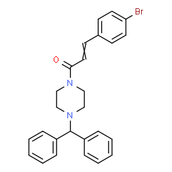 ChemSpider 2D Image | 3-(4-Bromophenyl)-1-[4-(diphenylmethyl)-1-piperazinyl]-2-propen-1-one | C26H25BrN2O
