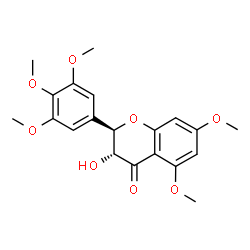 ChemSpider 2D Image | (2R,3R)-3-Hydroxy-5,7-dimethoxy-2-(3,4,5-trimethoxyphenyl)-2,3-dihydro-4H-chromen-4-one | C20H22O8
