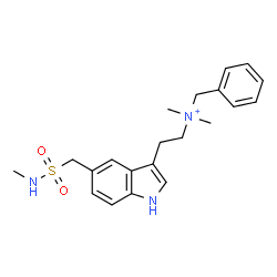 ChemSpider 2D Image | N-Benzyl-N,N-dimethyl-2-{5-[(methylsulfamoyl)methyl]-1H-indol-3-yl}ethanaminium | C21H28N3O2S