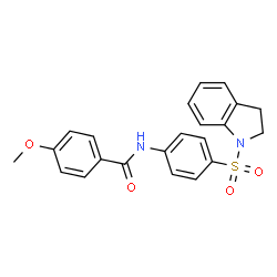 ChemSpider 2D Image | N-[4-(2,3-dihydroindole-1-sulfonyl)phenyl]-4-methoxybenzamide | C22H20N2O4S