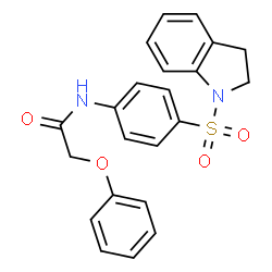 ChemSpider 2D Image | N-[4-(2,3-Dihydro-1H-indol-1-ylsulfonyl)phenyl]-2-phenoxyacetamide | C22H20N2O4S