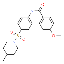 ChemSpider 2D Image | 4-Methoxy-N-{4-[(4-methyl-1-piperidinyl)sulfonyl]phenyl}benzamide | C20H24N2O4S