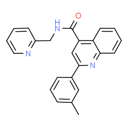 ChemSpider 2D Image | 2-(3-Methylphenyl)-N-(2-pyridinylmethyl)-4-quinolinecarboxamide | C23H19N3O