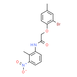 ChemSpider 2D Image | 2-(2-Bromo-4-methylphenoxy)-N-(2-methyl-3-nitrophenyl)acetamide | C16H15BrN2O4
