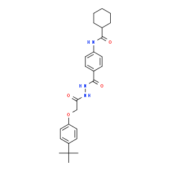 ChemSpider 2D Image | N-[4-({2-[(4-tert-butylphenoxy)acetyl]hydrazino}carbonyl)phenyl]cyclohexanecarboxamide | C26H33N3O4
