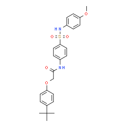 ChemSpider 2D Image | N-{4-[(4-Methoxyphenyl)sulfamoyl]phenyl}-2-[4-(2-methyl-2-propanyl)phenoxy]acetamide | C25H28N2O5S