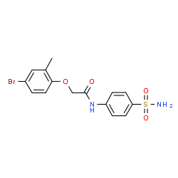 ChemSpider 2D Image | 2-(4-Bromo-2-methylphenoxy)-N-(4-sulfamoylphenyl)acetamide | C15H15BrN2O4S