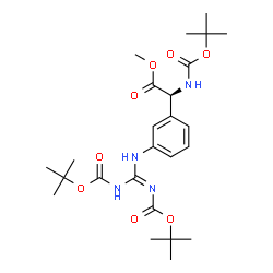 ChemSpider 2D Image | Methyl (2S)-[3-(N',N''-bis{[(2-methyl-2-propanyl)oxy]carbonyl}carbamimidamido)phenyl]({[(2-methyl-2-propanyl)oxy]carbonyl}amino)acetate | C25H38N4O8