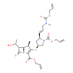 ChemSpider 2D Image | Allyl (4R,5S,6S)-3-({(3S,5S)-1-[(allyloxy)carbonyl]-5-[(1E)-3-{[(allyloxy)carbonyl](methyl)amino}-1-propen-1-yl]-3-pyrrolidinyl}sulfanyl)-6-[(1R)-1-hydroxyethyl]-4-methyl-7-oxo-1-azabicyclo[3.2.0]hept
-2-ene-2-carboxylate | C29H39N3O8S