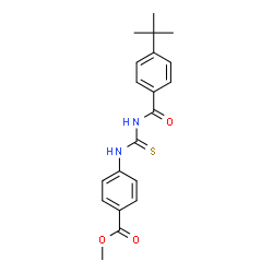ChemSpider 2D Image | Methyl 4-{[(4-tert-butylbenzoyl)carbamothioyl]amino}benzoate | C20H22N2O3S