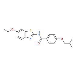 ChemSpider 2D Image | N-(6-Ethoxy-1,3-benzothiazol-2-yl)-4-isobutoxybenzamide | C20H22N2O3S