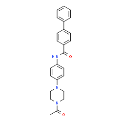 ChemSpider 2D Image | N-[4-(4-Acetyl-1-piperazinyl)phenyl]-4-biphenylcarboxamide | C25H25N3O2