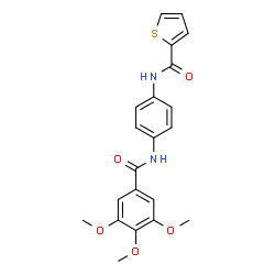 ChemSpider 2D Image | N-{4-[(3,4,5-Trimethoxybenzoyl)amino]phenyl}-2-thiophenecarboxamide | C21H20N2O5S