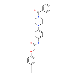 ChemSpider 2D Image | N-(4-(4-benzoylpiperazin-1-yl)phenyl)-2-(4-tert-butylphenoxy)acetamide | C29H33N3O3