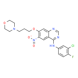 ChemSpider 2D Image | N-(3-chloro-4-fluorophenyl)-7-(3-morpholinopropoxy)-6-nitroquinazolin-4-amine | C21H21ClFN5O4
