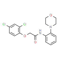 ChemSpider 2D Image | 2-(2,4-Dichlorophenoxy)-N-[2-(4-morpholinyl)phenyl]acetamide | C18H18Cl2N2O3