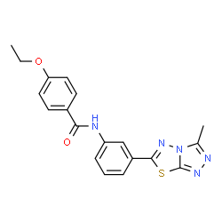 ChemSpider 2D Image | 4-Ethoxy-N-[3-(3-methyl[1,2,4]triazolo[3,4-b][1,3,4]thiadiazol-6-yl)phenyl]benzamide | C19H17N5O2S