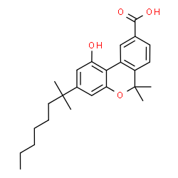 ChemSpider 2D Image | 1-Hydroxy-6,6-dimethyl-3-(2-methyl-2-octanyl)-6H-benzo[c]chromene-9-carboxylic acid | C25H32O4