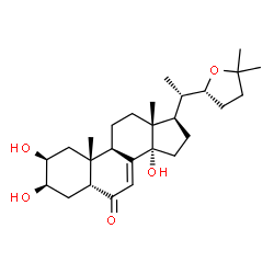 ChemSpider 2D Image | (2beta,3beta,5beta,22R)-2,3,14-Trihydroxy-22,25-epoxycholest-7-en-6-one | C27H42O5