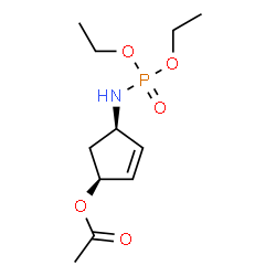 ChemSpider 2D Image | (1S,4R)-4-[(Diethoxyphosphoryl)amino]-2-cyclopenten-1-yl acetate | C11H20NO5P