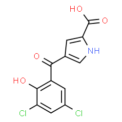 ChemSpider 2D Image | 4-(3,5-Dichloro-2-hydroxybenzoyl)-1H-pyrrole-2-carboxylic acid | C12H7Cl2NO4