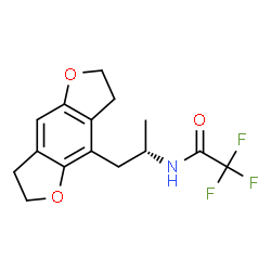 ChemSpider 2D Image | 2,2,2-Trifluoro-N-[(2S)-1-(2,3,6,7-tetrahydrofuro[2,3-f][1]benzofuran-4-yl)-2-propanyl]acetamide | C15H16F3NO3