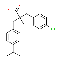 ChemSpider 2D Image | 2-(4-Chlorobenzyl)-3-(4-isopropylphenyl)-2-methylpropanoic acid | C20H23ClO2