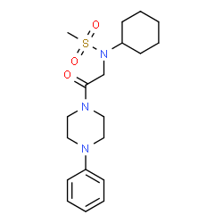 ChemSpider 2D Image | N-Cyclohexyl-N-[2-oxo-2-(4-phenyl-1-piperazinyl)ethyl]methanesulfonamide | C19H29N3O3S