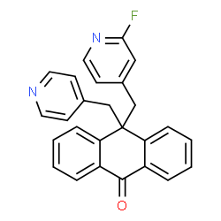 ChemSpider 2D Image | 10-[(2-Fluoro-4-pyridinyl)methyl]-10-(4-pyridinylmethyl)-9(10H)-anthracenone | C26H19FN2O