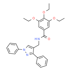 ChemSpider 2D Image | N-[(1,3-Diphenyl-1H-pyrazol-4-yl)methyl]-3,4,5-triethoxybenzamide | C29H31N3O4