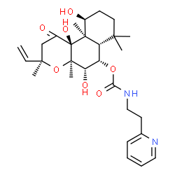 ChemSpider 2D Image | (3R,4aR,5S,6S,6aS,10S,10aR,10bS)-5,10,10b-Trihydroxy-3,4a,7,7,10a-pentamethyl-1-oxo-3-vinyldodecahydro-1H-benzo[f]chromen-6-yl [2-(2-pyridinyl)ethyl]carbamate | C28H40N2O7