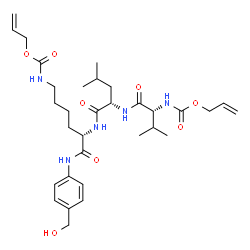 ChemSpider 2D Image | N-[(Allyloxy)carbonyl]-D-valyl-L-leucyl-N~6~-[(allyloxy)carbonyl]-N-[4-(hydroxymethyl)phenyl]-L-lysinamide | C32H49N5O8
