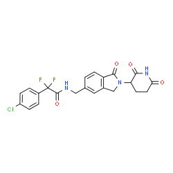 ChemSpider 2D Image | 2-(4-chlorophenyl)-N-{[2-(2,6-dioxopiperidin-3-yl)-1-oxo-3H-isoindol-5-yl]methyl}-2,2-difluoroacetamide | C22H18ClF2N3O4