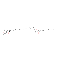 ChemSpider 2D Image | (5S)-3-[(2R,13R)-2,13-Dihydroxy-13-{(2R,2'R,5S,5'R)-5'-[(1S)-1-hydroxyundecyl]octahydro-2,2'-bifuran-5-yl}tridecyl]-5-methyl-2(5H)-furanone | C37H66O7