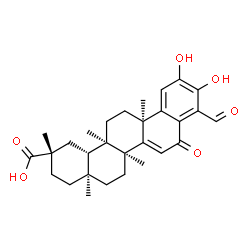 ChemSpider 2D Image | (2S,4aS,6aS,12bR,14aR,14bS)-9-Formyl-10,11-dihydroxy-2,4a,6a,12b,14a-pentamethyl-8-oxo-1,2,3,4,4a,5,6,6a,8,12b,13,14,14a,14b-tetradecahydro-2-picenecarboxylic acid | C29H36O6