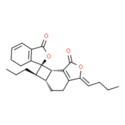 ChemSpider 2D Image | (1R,3'Z,5a'R,6'R,7a'S)-3'-Butylidene-6'-propyl-3',4',5',5a',6,6',7,7a'-octahydro-1'H,3H-spiro[2-benzofuran-1,7'-cyclobuta[e][2]benzofuran]-1',3-dione | C24H28O4
