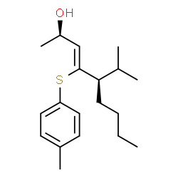 ChemSpider 2D Image | (2R,3Z,5R)-5-Isopropyl-4-[(4-methylphenyl)sulfanyl]-3-nonen-2-ol | C19H30OS
