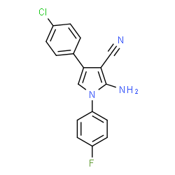 ChemSpider 2D Image | 2-Amino-4-(4-chlorophenyl)-1-(4-fluorophenyl)-1H-pyrrole-3-carbonitrile | C17H11ClFN3