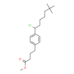 ChemSpider 2D Image | Methyl 4-[4-(1-chloro-6,6-dimethylheptyl)phenyl]butanoate | C20H31ClO2