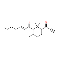 ChemSpider 2D Image | (2E)-6-Iodo-1-(2,6,6-trimethyl-5-propioloyl-1-cyclohexen-1-yl)-2-hexen-1-one | C18H23IO2